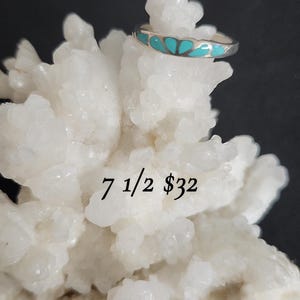 Turquoise raindrop sterling silver ring