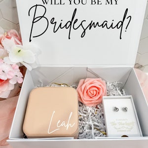 Gifts for Bridesmaid | Bridesmaid Proposal | I can’t tie the knot without you earrings | Custom Jewelry Box | Will you be my Bridesmaid?