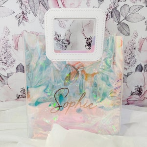 Borsa tote olografica personalizzata / Regalo di addio al nubilato / Borsa da spiaggia personalizzata / Borsa estiva / Borsa da spiaggia / Borsa per feste in piscina / Borsa tote divertente