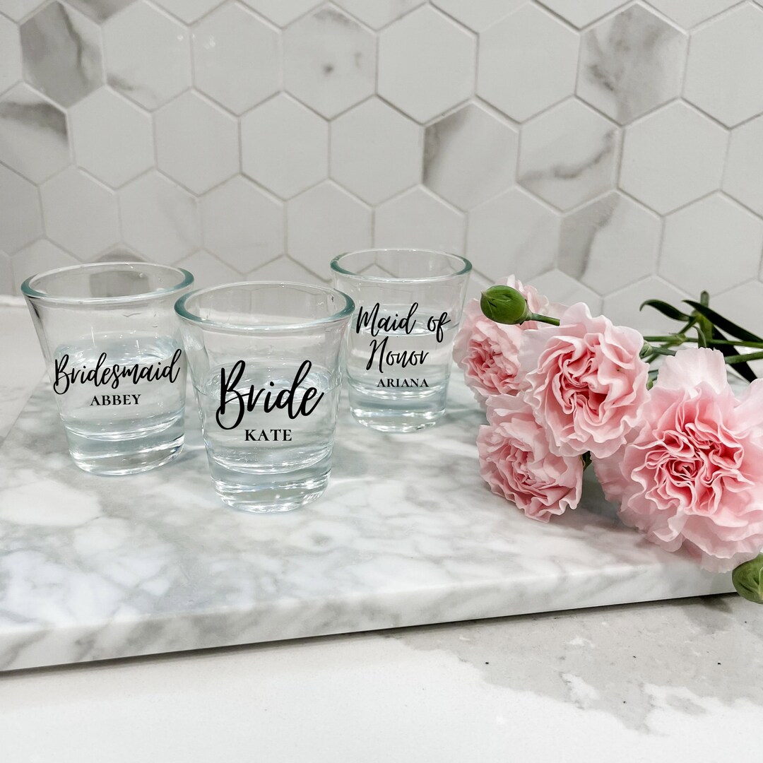 Personalized Bridesmaid Shot Glasses Custom Shot Glasses Etsy