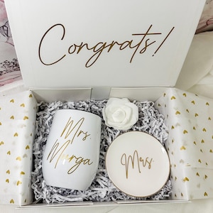 Bride Gift Box Set | Future Mrs. Gift | Bride Gift Ideas | Custom Wine Tumbler | Custom Ring Dish | Engagement Gift Box | Gift for Her
