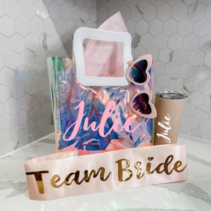 Bridesmaid Bachelorette Holographic Bag | Summer Bachelorette Party Favors | Hen Party | Bachelorette Party Gift | Custom Bridesmaid Gift