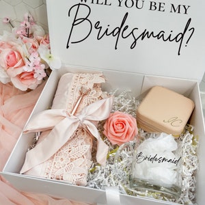 Bridesmaid Gift | Custom Jewelry Box | Custom Glass Mug | Wedding Day Robe | Bridesmaid Proposal | Be my Bridesmaid | Bridesmaid Gift Box