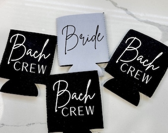 Bridal Party Koozie | Bachelorette Party Can Cooler | Hen Party Favors | Bride Can Cooler | Bach Crew Can Cooler | Bachelorette Koozie