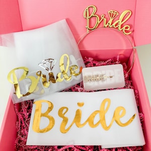 Bridal Set | Bride Headband | Rose Gold Bride Headband | Bride to Be Veil | Bride Sash | Team Bride Sash | Hen Party | Bachelorette Party