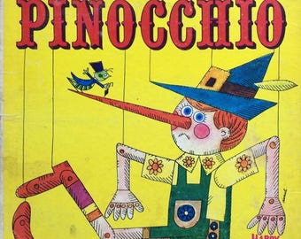 Lieder aus Walt Disneys Pinocchio (1966) Glückliche Zeit HT-1038 | Vintage Kinder LP | Geschichte & Lieder