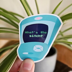 Kimmunicator What&#39;s the Sitch Sticker Decal 2000s TV Show Nostalgia Teal Phone y2k