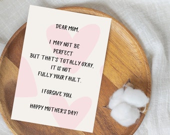 Funny Mother's Day Card - Pink Hearts, Mother's Day, Digital & Printable Mother's Day Card