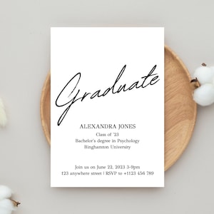 Graduation Announcement, Digital Invitation, Canva Template, Graduation Announcement Card image 3