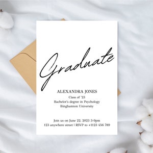 Graduation Announcement, Digital Invitation, Canva Template, Graduation Announcement Card image 4