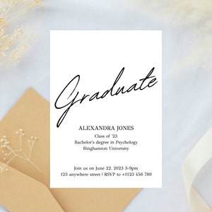 Graduation Announcement, Digital Invitation, Canva Template, Graduation Announcement Card image 2