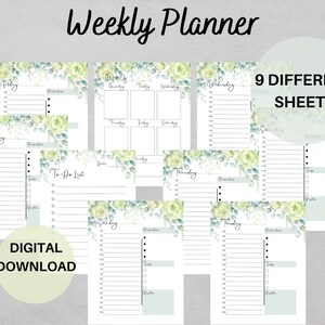 Weekly Planner Printable PDF, Personal Daily Planner, to Do Lists ...