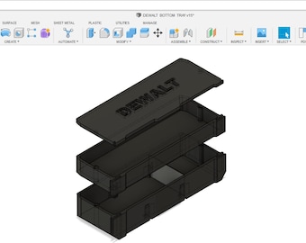 The Best Dewalt Tough System 2.0 insert 2 stage trays with magnetic lock together system (Digital download)3d printer