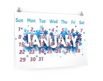 Calendario de enero horizontal mate premium