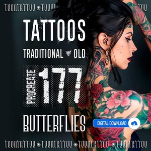 Butterfly Brushes Tattoo Stаmрs For PROCREATE - Best Butterfly Tattoo Designs | Tattoo Sets for iPad - BUTTERFLIES