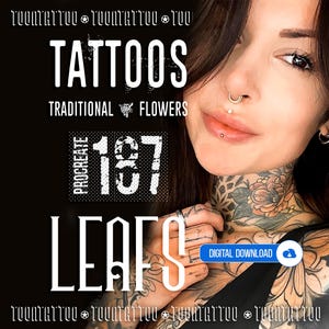 Procreate Leaf Tattoo Stamps & Brushes: 187 Designs for iPad