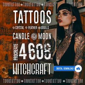 Witch Brushes: Tattoo Stаmрs For PROCREATE - Best screate Tattoo Designs | Tattoo Sets for iPad - WITCHCRAFT