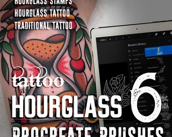 Sanduhrpinsel | Die 6 besten Procreate-Sanduhr-Tattoo-Designs | Tattoo-Sets für iPad | Sanduhr-Procreate-Pinsel – Sanduhr-Set