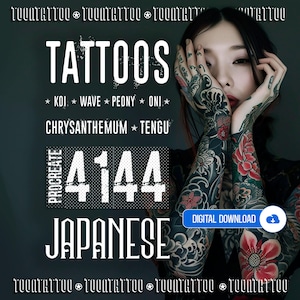 Procreate Japanese Brushes: Tattoo Stаmрs For PROCREATE - Best Procreate Tattoo Designs | 25 Tattoo Sets for iPad - JAPANESE