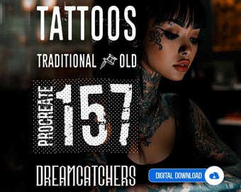 Dreamcatcher Tattoo Stamps for Procreate: Brush Set - DREAMCATCHERS