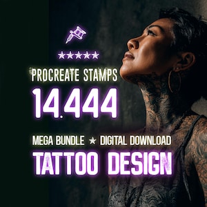 Projektowanie tatuaży Procreate – stemple do tatuaży dla Procreate | Mega pakiet (do pobrania cyfrowego)