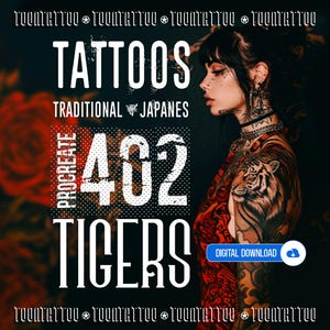 Tiger Tattoo Stamps for Procreate: Brush Set for iPad - TIGERS