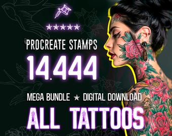Tatoeageborstels voortplanten | Megabundel, tattoostempels (digitale download)