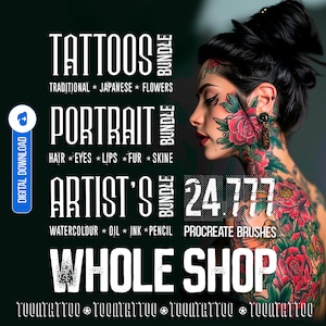 Procreate Brushes Tattoo Stаmрs For PROCREATE - Painter Brush, Draw Brush - WHOLE SHOPE