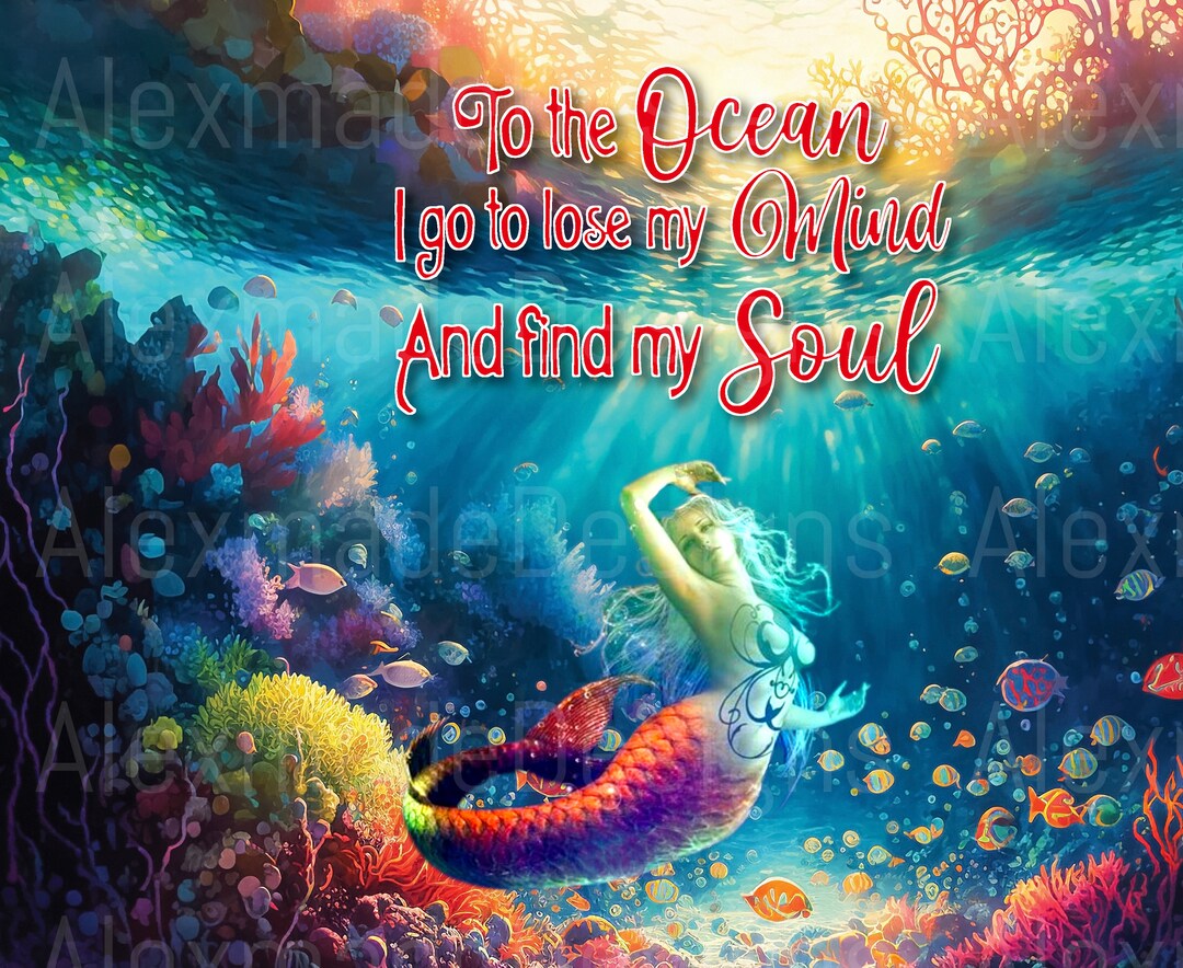 Fantasy Mermaid Tumbler Wrap – Ocean Scene Sublimation Design (PNG ...