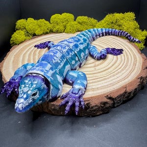 Articulated Tegu Lizard – Realistic 3D Printed Reptile Toy, Poseable Collectible