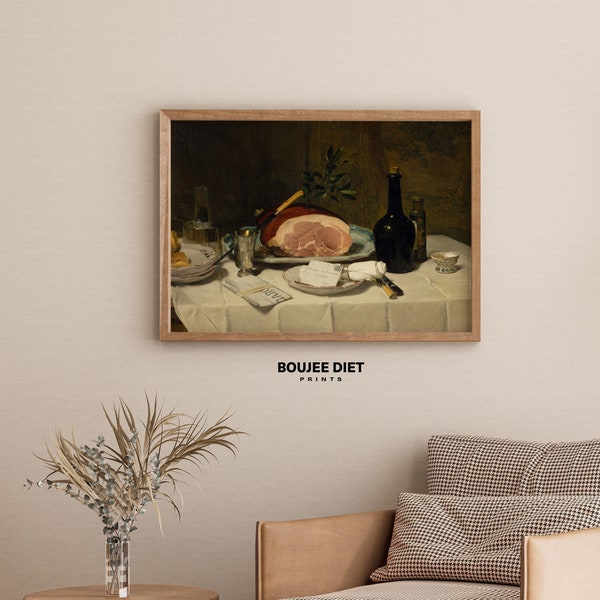 Rustikale Küche Kunst Stillleben Essen Dekor Europäische Vintage Kunst DinDin Zimmer Dekor Moody Vintage Druck Ham Stillleben Gemälde | 272.2