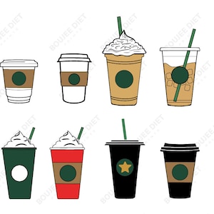 Paquete DE TAZA DE CAFÉ svg png dxf Taza de Café Clipart Paquete Color Corte Archivo Clip Art Vector Gráfico