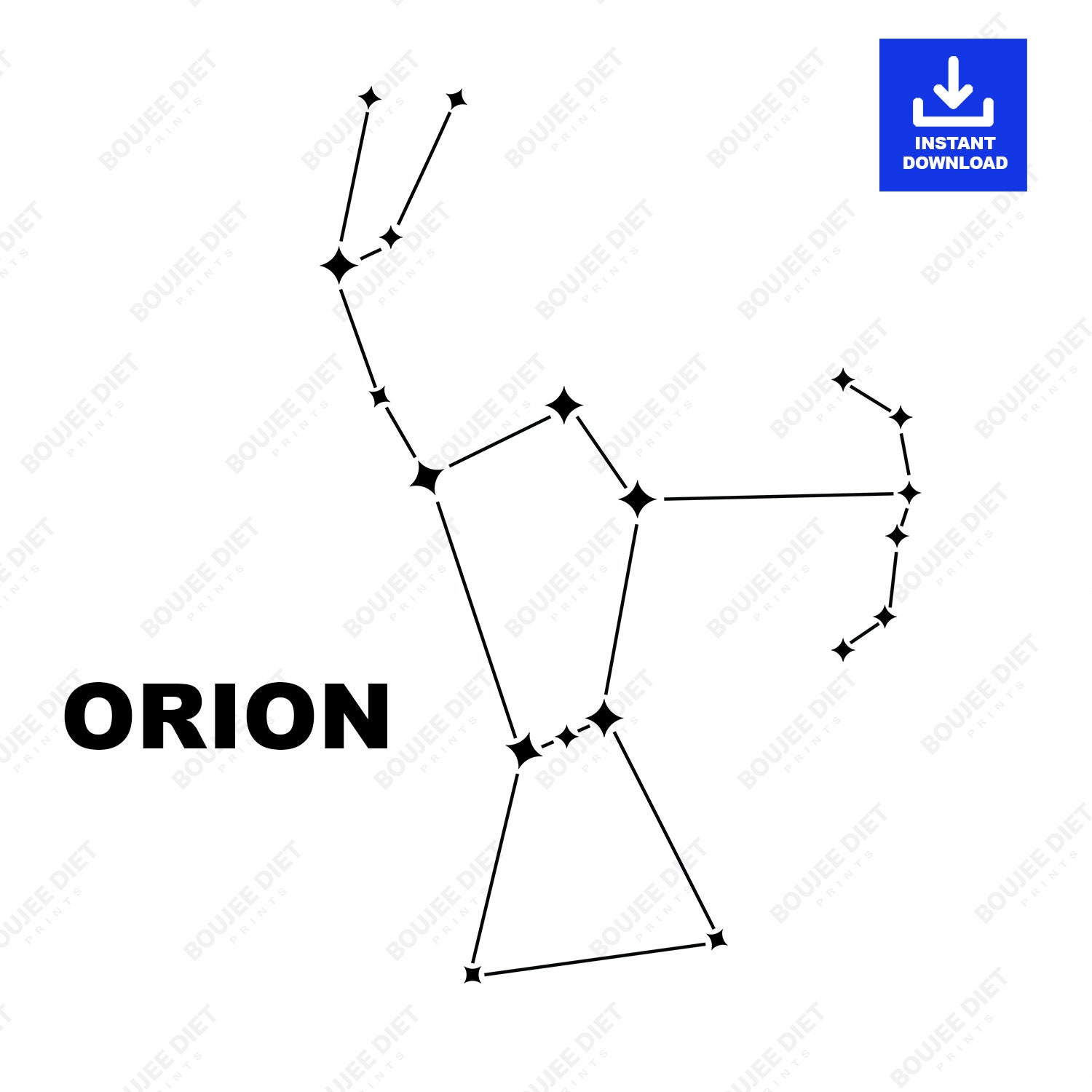 Orion Constellation Star Map SVG Orion SVG Star Map Clip Art Orion Star