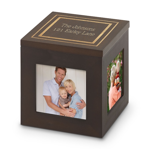 Rustic Wood Photo Cube