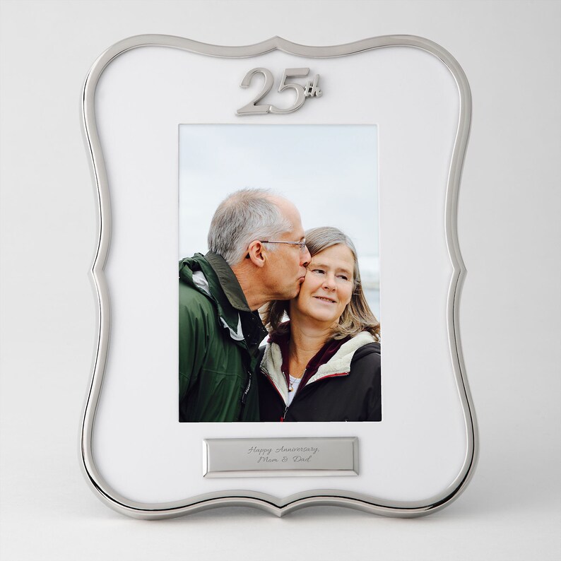 25th Anniversary Personalized 5x7 Silver Frame Engraved Etsy