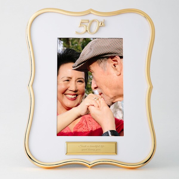 Personalized 50th Anniversary Gold Photo Frame Etsy