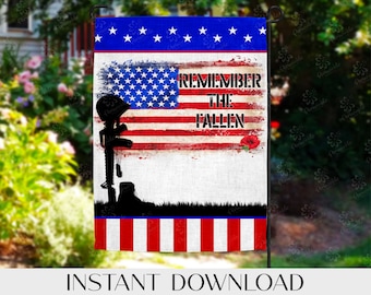 Memorial Day Garden Flag: Remember the Fallen Design (Digital Download)