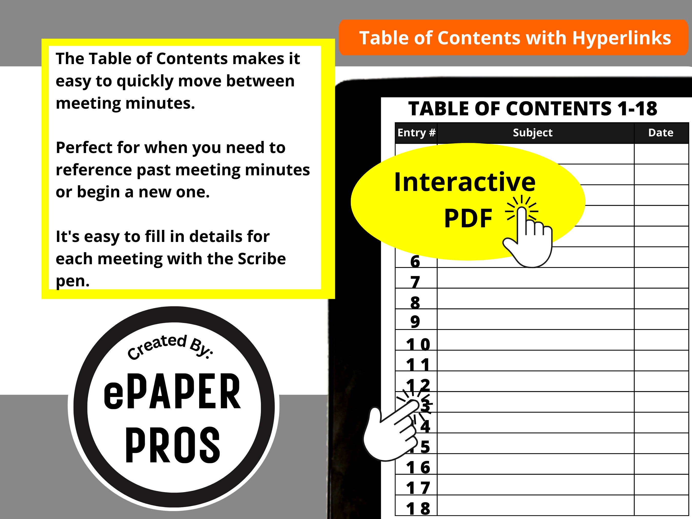 Kindle Scribe Meeting Minutes Template for Taking Notes, Attendance ...