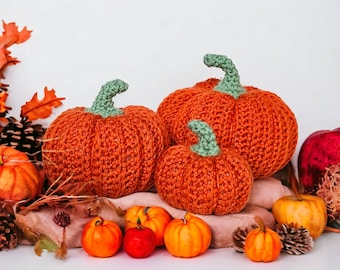 Décoration d'intérieur SPICE citrouilles d'automne | Citrouilles d'automne décoratives au crochet en trois tailles | Prêt à expédier