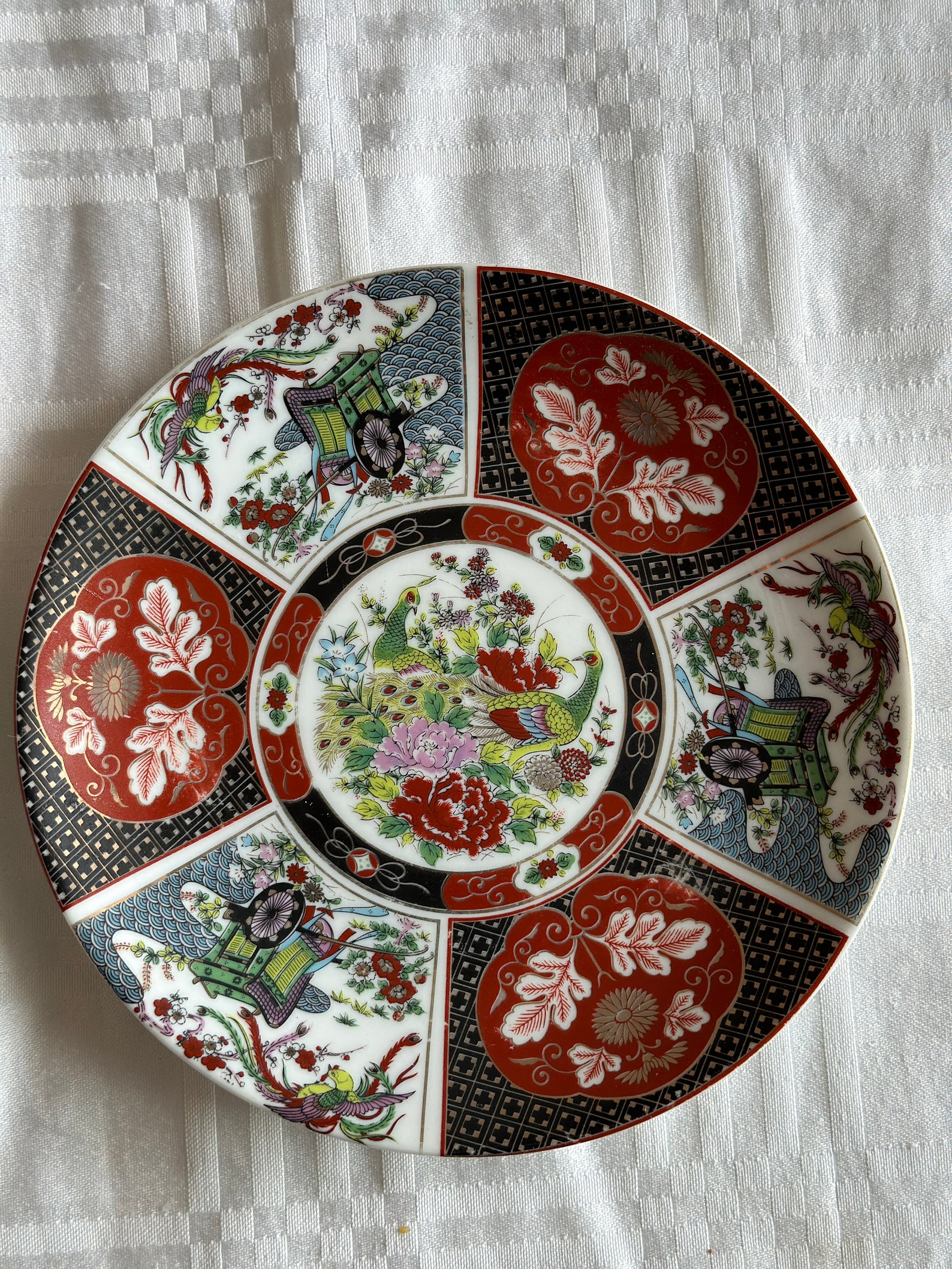 Assiette Originale Taous 1976 – Porcelaine D'époque, Motif Floral, Fabrication Française
