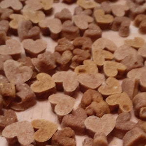 Bulk Training Treats- Training Dog Treats -Heart Shaped Treats- Dehydrated Dog Treats. Peanut Butter-Apple-Pumpkin Flavored Dog Treats.