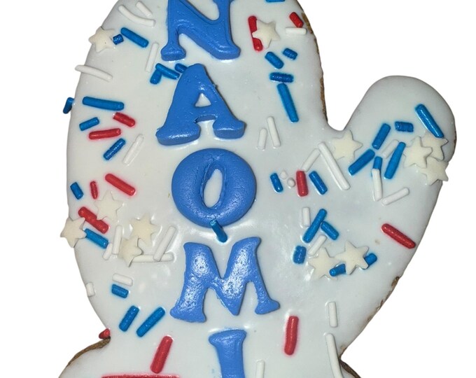 Patriotic Dog Name Treats Custom Red, White & Blue Themed Cookies for Your Pup. USA Dog Treats, Custom Pet Gifts, Personalized Dog Snacks.