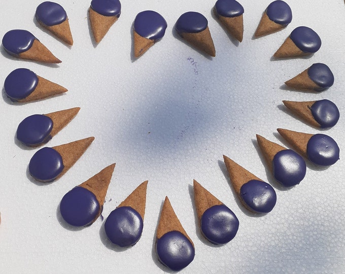 36 Mini Ice Cream Cones  Frosted Purple For Dogs Small Potty Treats Peanut Butter Pumpkin Flavored Dog Treats Organic Canine Snacks