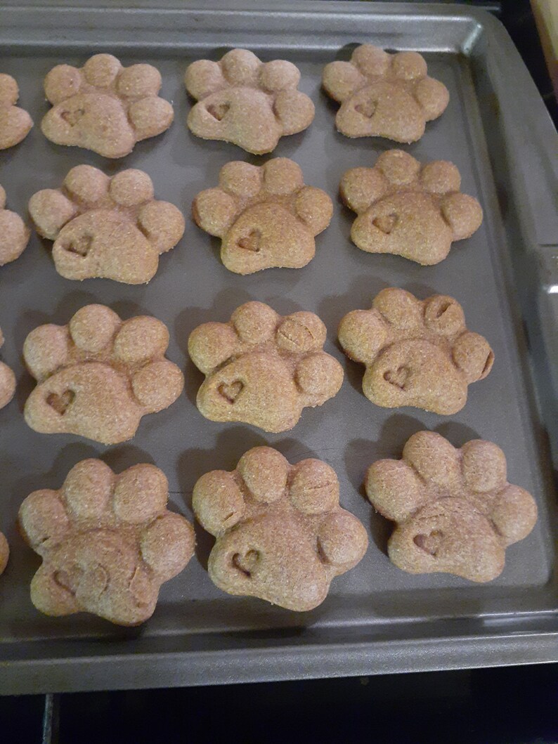 10 Dozen Medium Bulk Dog Treats, Dog Paw Print Cookies Peanut Butter