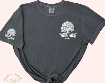 Custom Logo Shirt, Sleeve Printing,  Custom Logo Tee, Business Shirt with Logo, Logo Shirt Printing, Comfort Colors TShirt Custom Logo