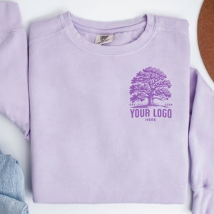 Business Logo Sweatshirt, Custom Comfort Colors Sweatshirt, Front and Back Sweatshirt, Company Logo Merch, Team Shirt, Personalized Logo