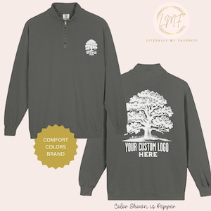 Custom Design Comfort Colors 1580 Sweatshirt, Quarter Zip with front and Back print, Business Logo, Design your own, Unisex Quarter Zip