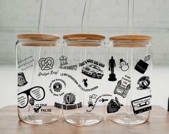 The Office Lover, Funny Office Cup, Libby Glass, Glass Coffee Cup With Lid and Straw, Iced Coffee Glass, Dunder Mifflin Gift, The Office Fan