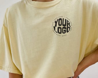 Custom Comfort Colors® Your Logo Here Shirt, Personalized Company Logo Tee, Business Logo Pocket Outfit, Sports Team Logo Clothing Gift