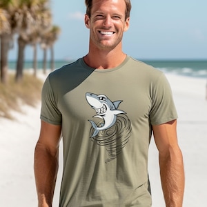 Sharknado Cartoon Tshirt, Shark Tshirt, Shark Week Shirts, Funny Shark Week Tshirt for Men and Women, Summer Ocean Beach Tee